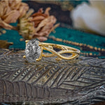 Nature inspired Black Rutilated Quartz Engagement Ring - Additional view