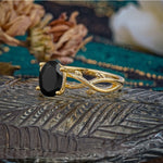 Nature inspired Black Onyx Engagement Ring - Additional view