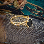 Nature inspired Black Onyx Engagement Ring - Additional view