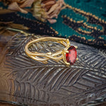 Nature inspired Garnet Engagement Ring - Additional view