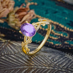Nature inspired Amethyst Engagement Ring - Additional view