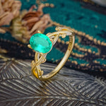 Nature inspired Emerald Engagement Ring - Additional view