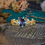 Nature inspired Alexandrite Engagement Ring - Additional view