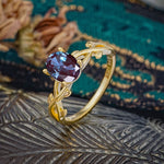 Nature inspired Alexandrite Engagement Ring - Additional view