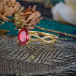 Nature inspired Ruby Engagement Ring - Additional view