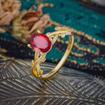 Nature inspired Ruby Engagement Ring - Additional view
