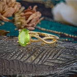 Nature inspired Peridot Engagement Ring - Additional view