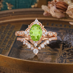 Gorgeous Oval Cut Peridot Engagement Ring