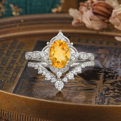 Gorgeous Oval Cut Citrine Engagement Ring