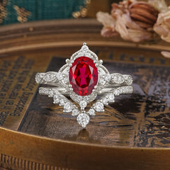 Gorgeous Oval Cut Ruby Engagement Ring