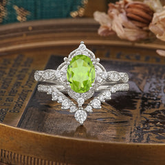 Gorgeous Oval Cut Peridot Engagement Ring