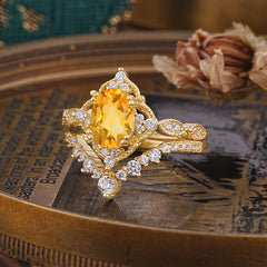 Gorgeous Oval Cut Citrine Engagement Ring