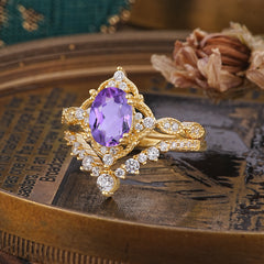 Gorgeous Oval Cut Amethyst Engagement Ring