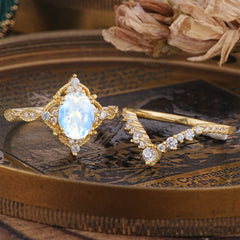 Gorgeous Oval Cut Moonstone Engagement Ring