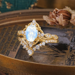 Gorgeous Oval Cut Moonstone Engagement Ring
