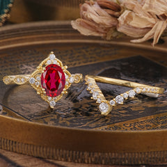 Gorgeous Oval Cut Ruby Engagement Ring