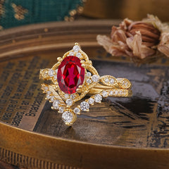 Gorgeous Oval Cut Ruby Engagement Ring