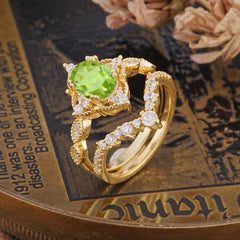 Gorgeous Oval Cut Peridot Engagement Ring