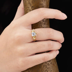 4-Prong Nature-Inspired Heart-Shaped Moissanite Engagement Ring