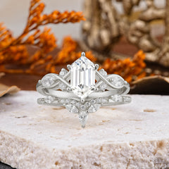 The Graceful Hexagon - Cut Moissanite Engagement Ring