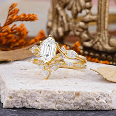 The Graceful Hexagon - Cut Moissanite Engagement Ring