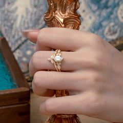 The Graceful Hexagon - Cut Moissanite Engagement Ring