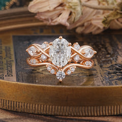 The Sumptuous Oval - Cut Moissanite Halo Ring