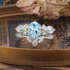 The Sumptuous Oval - Cut Aquamarine Halo Ring