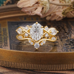 The Sumptuous Oval - Cut Moissanite Halo Ring