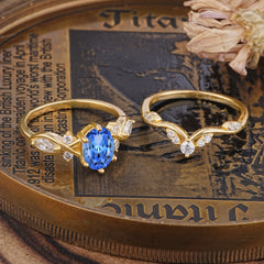 The Sumptuous Oval - Cut 6 Prong Sapphire Halo Ring