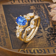 The Sumptuous Oval - Cut 6 Prong Sapphire Halo Ring