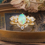 The Sumptuous Oval - Cut Fire Opal Halo Ring - Additional view