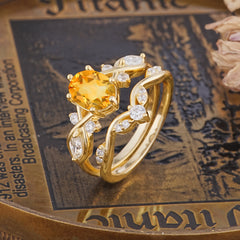 Luxury Oval Cut Citrine Engagement Ring
