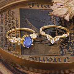 Luxury Oval Cut Tanzanite Engagement Ring