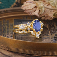 Luxury Oval Cut Tanzanite Engagement Ring