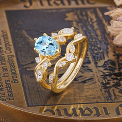The Sumptuous Oval - Cut Aquamarine Halo Ring