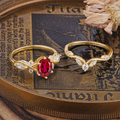 The Sumptuous Oval - Cut Ruby Halo Ring