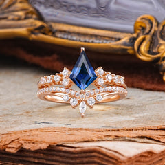 Luxury Kite-Cut Natural Sapphire Engagement Ring