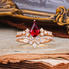 Luxury Kite-Cut Ruby Engagement Ring