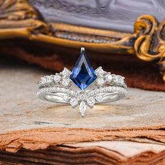 Luxury Kite-Cut Natural Sapphire Engagement Ring