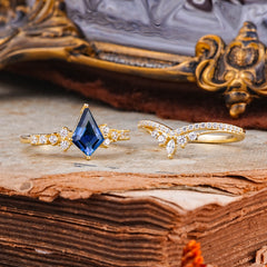 Luxury Kite-Cut Natural Sapphire Engagement Ring