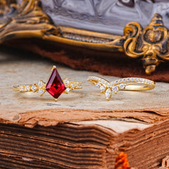 Luxury Kite-Cut Ruby Engagement Ring