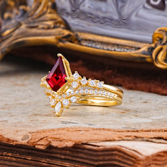 Luxury Kite-Cut Ruby Engagement Ring
