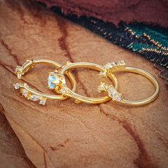 Romantic Nature-inspired 6-Prong Round Cut Amethyst Stacking Ring