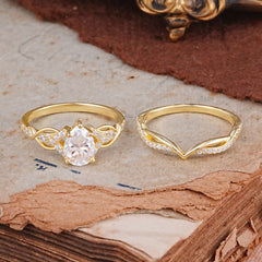 Romantic 5-Prong Pear Cut Moissanite Stacking Ring