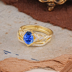 Romantic 5-Prong Pear Cut Sapphire Stacking Ring