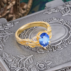 Enchanted 4-Prong Oval Cut Sapphire Stacking Ring