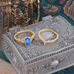 Enchanted 4-Prong Oval Cut Sapphire Stacking Ring