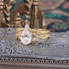 Enchanted 4-Prong Oval Cut Lab Diamond Stacking Ring