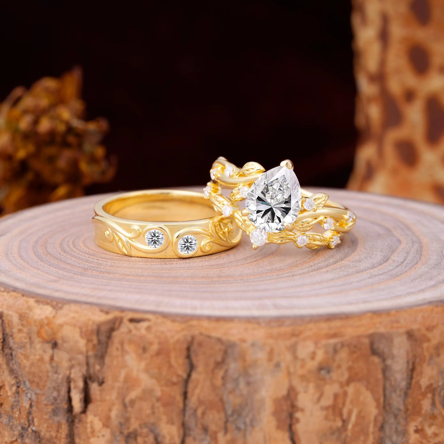 Luxury Retro 3-Prong Lab Diamond Promise Rings for Couples